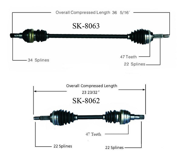 AVEO 04-11 G3 09-10 SWIFT 04-07 with M/T Front Left & Right Cv Shaft Axles Set