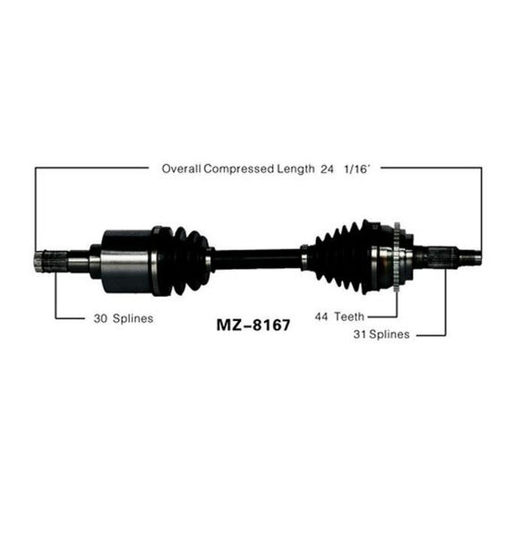 06-07 MazdaSpeed 2.3L Turbo A/T or M/T Driver Side CV Shaft Axle New