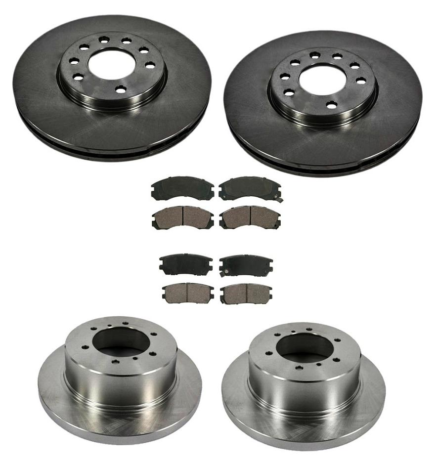 Compatible con pastillas de freno de rotores de freno de disco delantero y trasero Mitsubishi Montero 1994-1998.