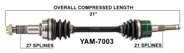 03 04 05 06 07 08 Yamaha Grizzly 660 HD CV Axle Shaft Complete Front Driver