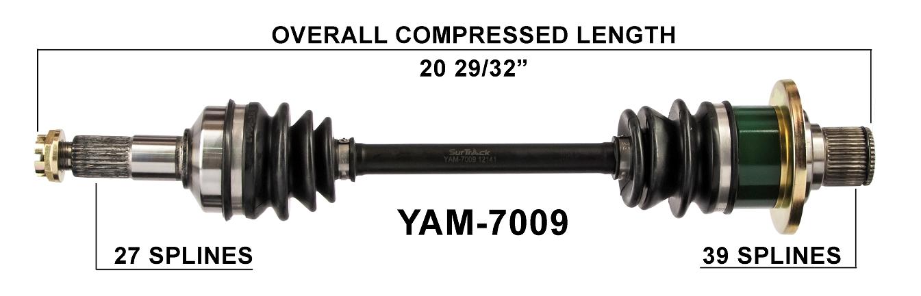 03 04 05 06 07 08 Yamaha Grizzly 660 HD CV Axle Shaft Complete Rear Left