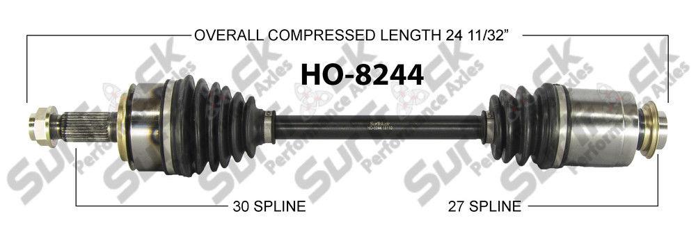 SurTrack HO-8244 New CV Axle Shaft, Front Right P/S With Automatic