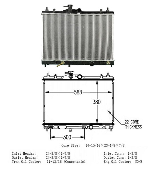 3347 438457 Radiador 07-11 Versa Sin Transmisión Variable