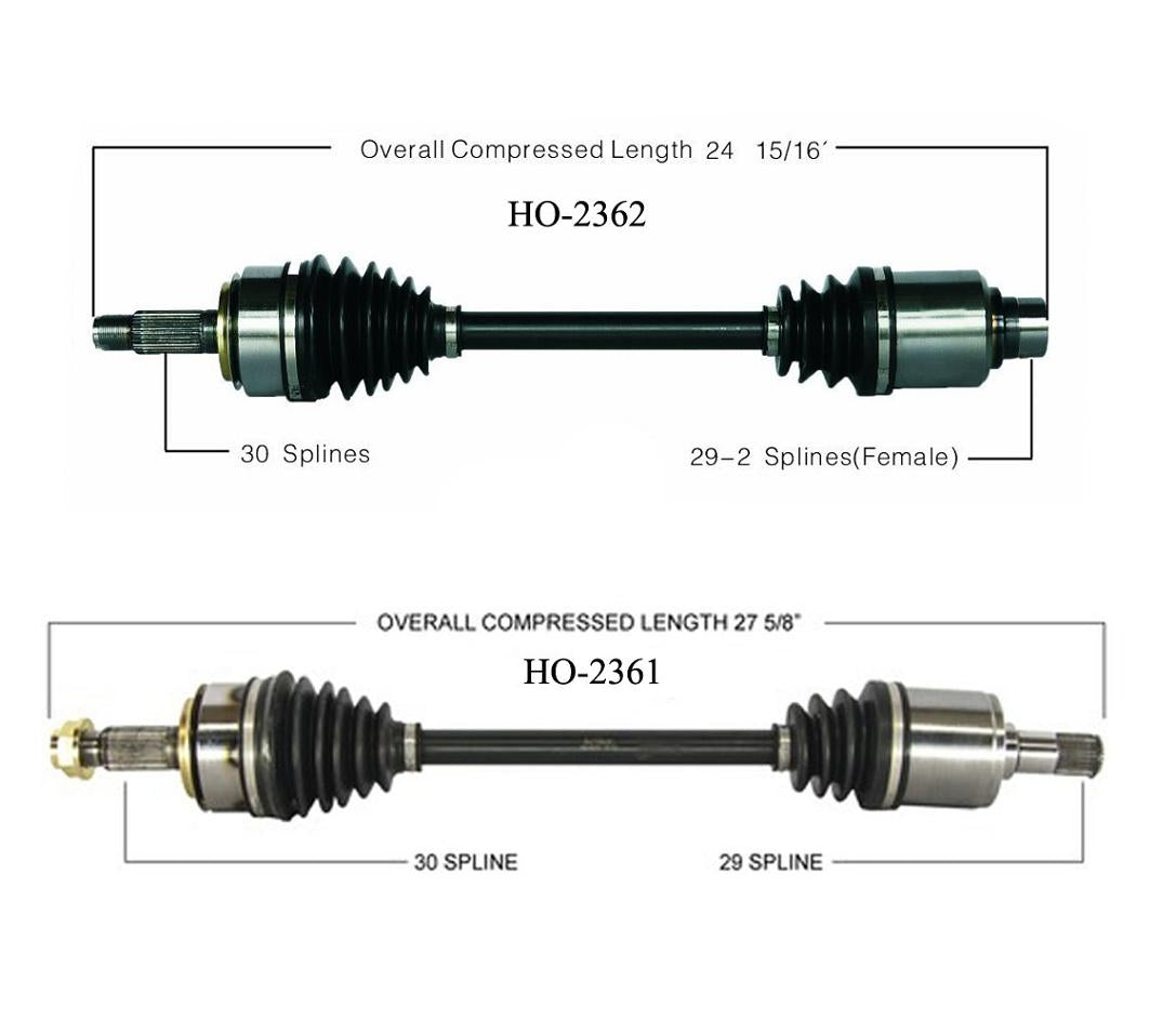 TL 2009-2012 3.5L 3.7L A/T Front Driver and Passenger Side Cv Shaft Axles
