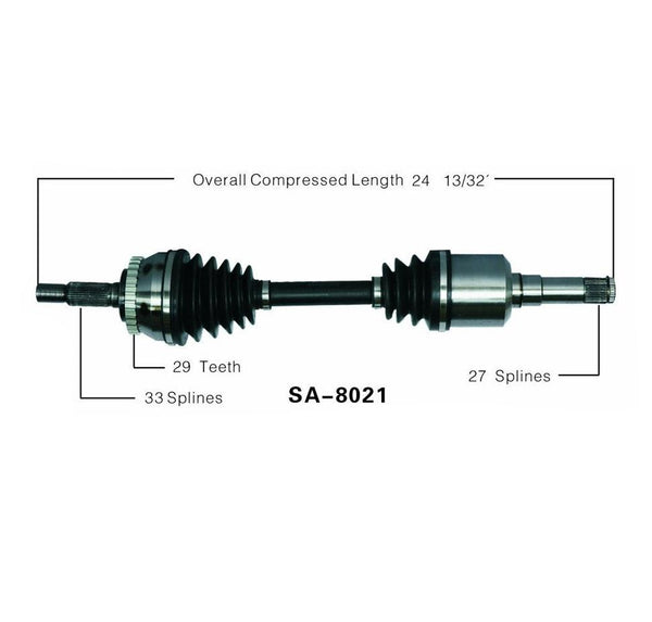 Saab 9-5 Front Drive Axle Shaft Complete Assembly New SA8021