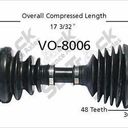 Eje SurTrack VO-8006 CV, delantero izquierdo, solo se adapta a modelos FWD del lado del conductor 