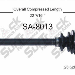 SurTrack SA-8013 CV Shaft - New CV Axle Shaft, Front Left 8 Valve Engine