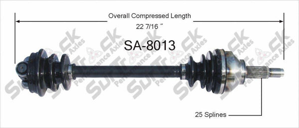 SurTrack SA-8013 CV Shaft - New CV Axle Shaft, Front Left 8 Valve Engine