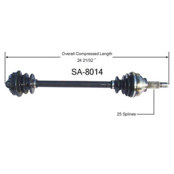 900 87-88 900 SERIES 81-89 900 TURBO 81-87 SOHC 8 Valve P/S Cv Shaft Axle