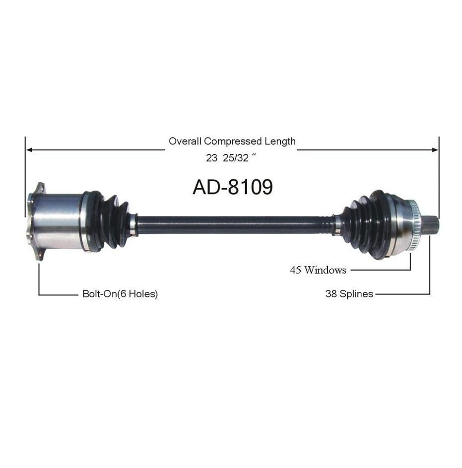 ALLROAD QUATTRO 2001-2005 M/T Eje delantero del lado del conductor CV