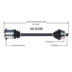ALLROAD QUATTRO 2001-2005 M/T Front Driver Side CV Axle Shaft