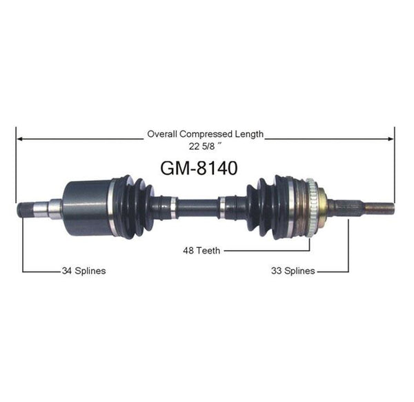 84-88 Pontiac Fiero Manual-Standard Transmission Only Driver Side CV Shaft Axle