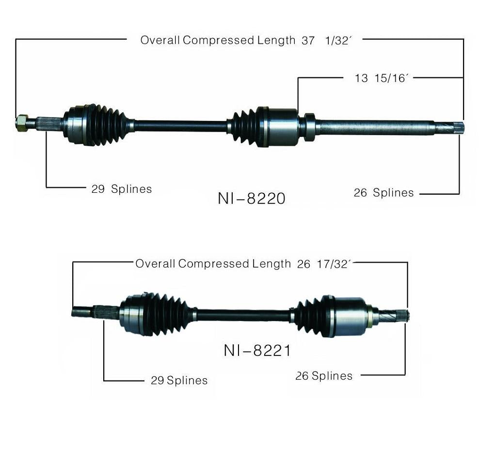 Fits Nissan Sentra 07-12 2.0L Manual Transmission Front Left & Right CV Axles