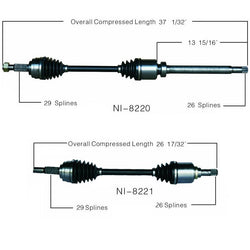 Compatible con Nissan Sentra 07-12 2.0L transmisión manual ejes CV delanteros izquierdo y derecho.