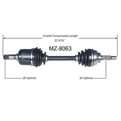 323 1988 & CAPRI XR2 91-94 1.6L FWD Turbo Front Driver CV Shaft Axle