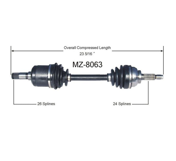 323 1988 & CAPRI XR2 91-94 1.6L FWD Turbo Front Driver CV Shaft Axle