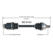 04 to Product date 01/06/2005 Mazda 3 2.0L 2.3L A/T Front P/S CV Shaft Axle