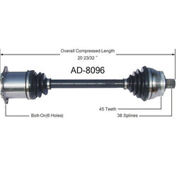 A4 2002-2012 con transmisión automática CVT eje delantero izquierdo o derecho CV