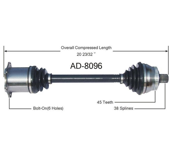A4 2002-2012 con transmisión automática CVT eje delantero izquierdo o derecho CV