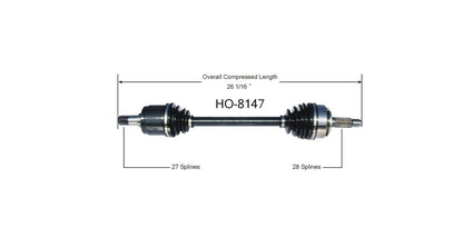 100% Torque Tested CV Axle Shaft 02-06 CRV Drivers Side Front New Axle