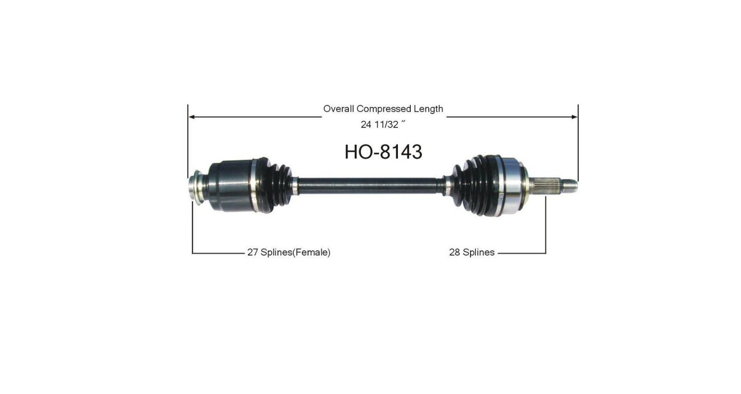 SurTrack HO-8143 CV Axle Shaft - New, Front Right 02-06 CRV Pass Side New Axle
