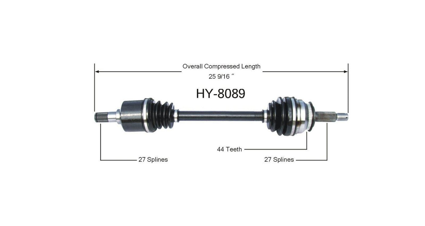 Tiburon 03-08 V6 A/TM/T 5 Sp D/S CV Eje de transmisión
