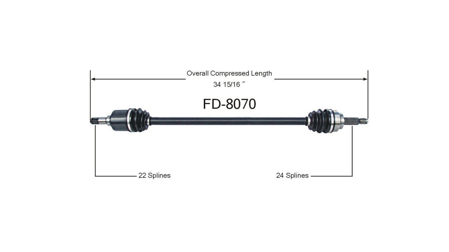 88-93 Festiva Pass Side Manual Trans FD-8070 Derecho Nuevo CV Conjunto completo