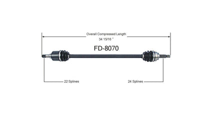 88-93 Festiva Pass Side Manual Trans FD-8070 Derecho Nuevo CV Conjunto completo