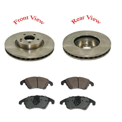Fits 10-15 E350 Benz (2) Front Rotors & Pads Metallic Pads CALL CUSTOMER