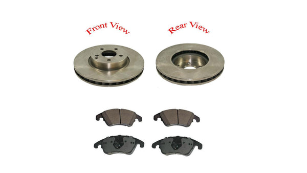 Fits 10-15 E350 Benz (2) Front Rotors & Pads Metallic Pads CALL CUSTOMER