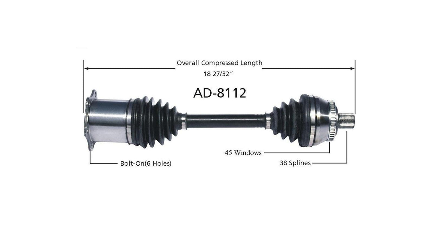 A6 QUATTRO 00-04 RS6 03-04 S6 04 S6 (avant) 02-03 P/S Nuevo eje de transmisión CV