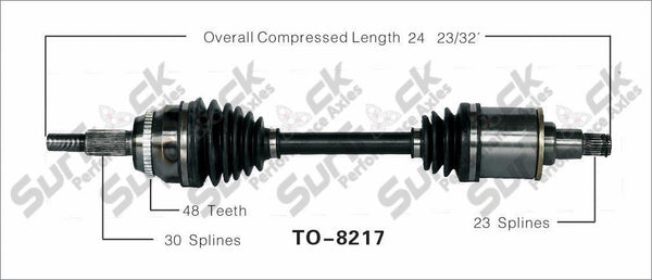 SurTrack TO-8217 Eje CV - Nuevo, delantero izquierdo para modelos AWD lado del conductor 