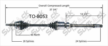New CV Drive Axle Shaft Fits Toyota Camry, (Solara W/ABS) 2002-08 Front P