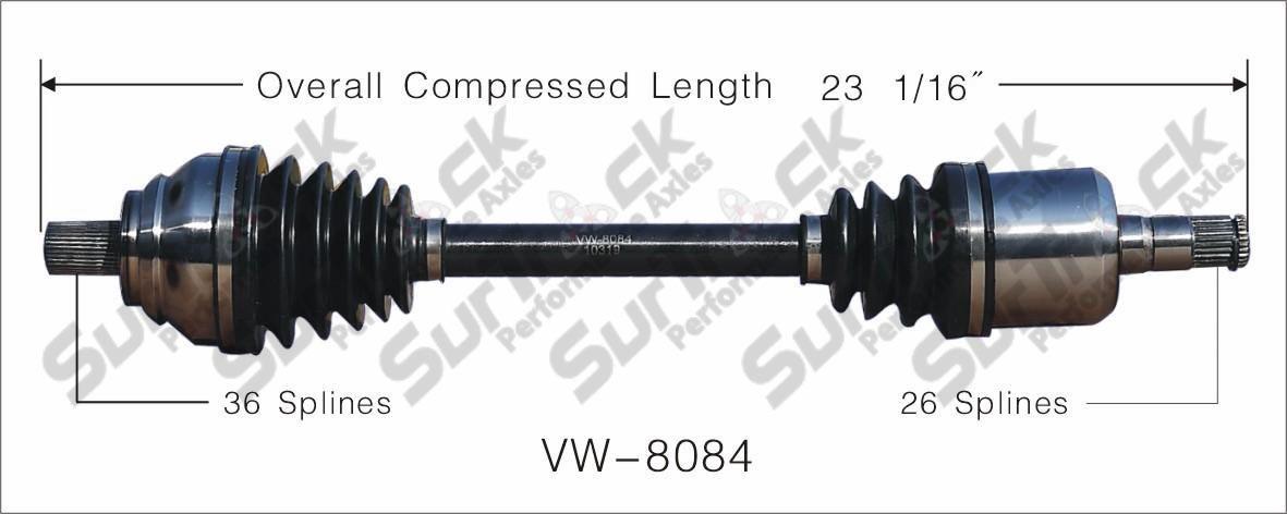 New CV Drive Axle Shaft Fits Volkswagen Jetta, Rabbit 2.5 A/T 2005-09 Front D