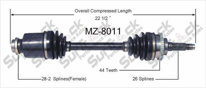 CV Drive Axle Shaft Fits Mazda MX3, Protg 1994-98 Front P