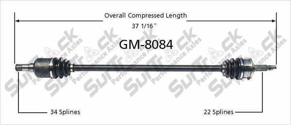 Nuevo eje de transmisión CV para Geo Metro Isuzu Stylus 1990-93 delantero P