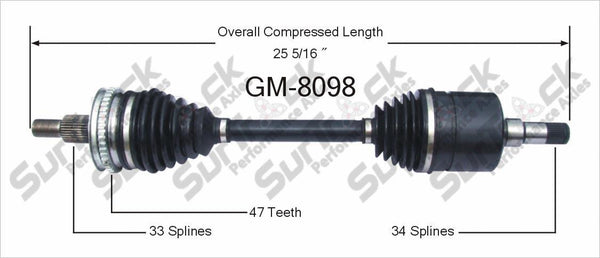 New CV Drive Axle Shaft Fits Buick Regal 1988-92 Front P