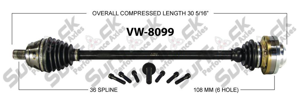CV Drive Axle Shaft Fits Volkswagon Jetta 1.8L 6 spd M/T 2004-05 Front p/s