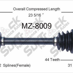 Nuevo eje de transmisión CV para Mazda Millenia 1995-02 delantero P