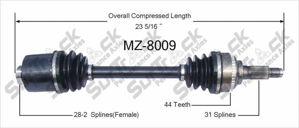 Nuevo eje de transmisión CV para Mazda Millenia 1995-02 delantero P