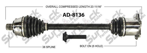 Nuevo eje de transmisión CV para Audi A6 3.0L, 4.2L 6 velocidades A/T 2005-10 delantero D