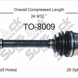 New CV Drive Axle Shaft Fits Toyota T-100 Pickup 1993-98 Front D/P
