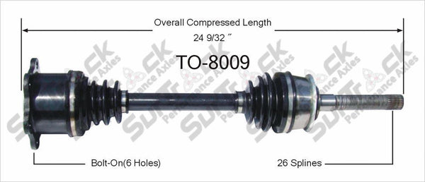 Nuevo eje de transmisión CV para Toyota T-100 Pickup 1993-98 delantero D/P