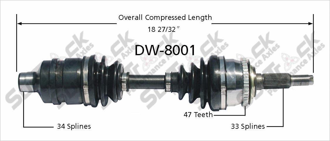 New CV Drive Axle Shaft Fits Daewoo Lanos 1999-02 Front P