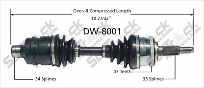 New CV Drive Axle Shaft Fits Daewoo Lanos 1999-02 Front P