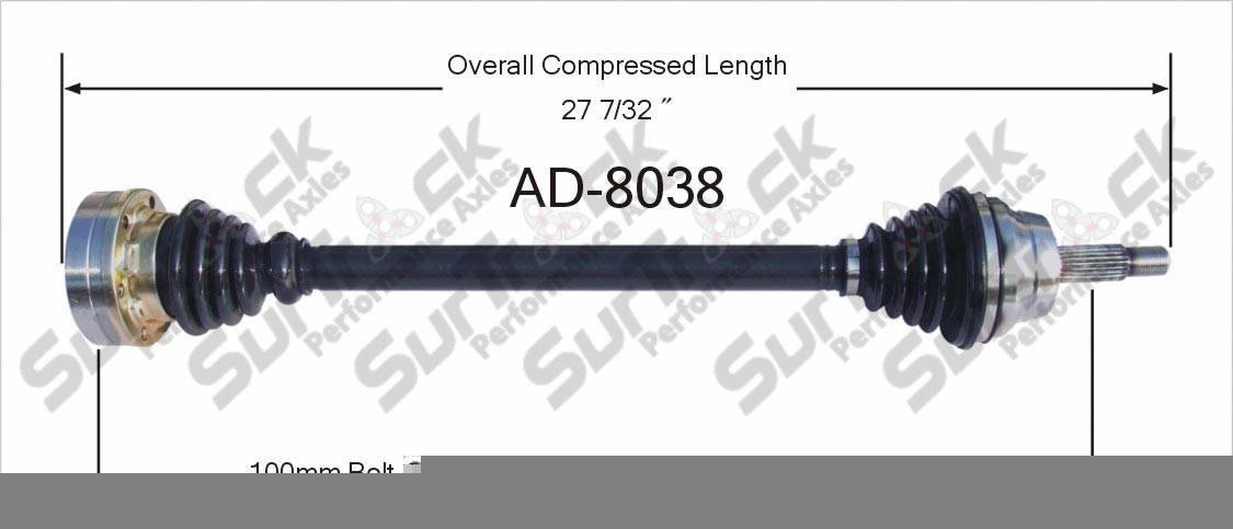 CV Drive Axle Shaft Fits Audi 80 1988 Front D