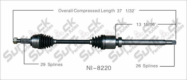 Nuevo eje de transmisión CV para Nissan Sentra 2.0LM/T 2007-10 delantero P