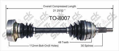 New CV Drive Axle Shaft Fits Lexus ES300 Toyota Avalon Camry 1991-96 Front D/P