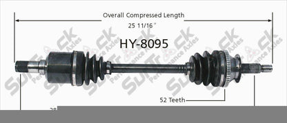 New CV Drive Axle Shaft Fits Hyundai Santa Fe 2003-06 Front D