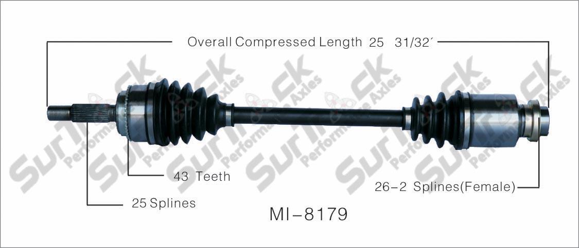 New CV Drive Axle Shaft Fits Mitsubishi Outlander AWD 2003-06 Front P